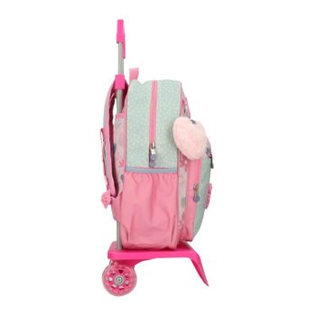 Mochila Escolar Adap. 38cm C/ Carro Enso Love Ice Cream Rosa