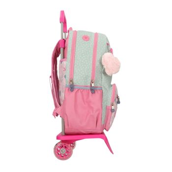 Mochila Escolar Adap. 42cm Enso C/ Carro Love Ice Cream Rosa