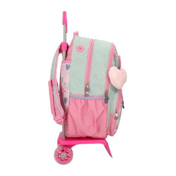 Mochila Escolar Adap. 44cm 2c C/ Carro Enso Love Ice Cream Rosa