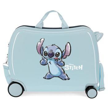 Maleta Infantil Stitch Make A Face 2 Ruedas Multidireccionales Azul