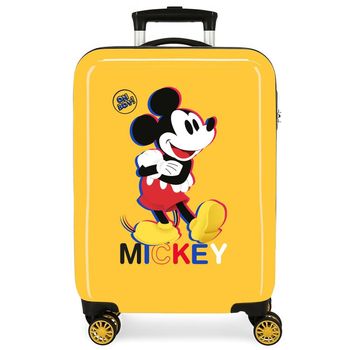 Maleta De Cabina Rígida Mickey 3d  55 Cm Ocre