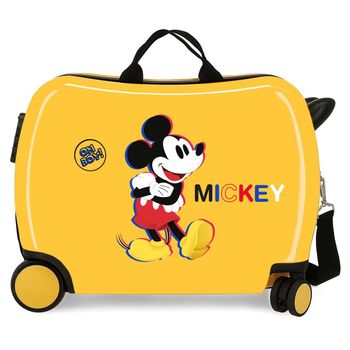 Maleta Infantil Mickey 3d 2 Ruedas Multidireccionales Ocre