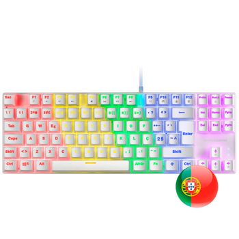 Mars Gaming  Mk80 Blanco, Teclado  Mecánico Frgb, Switch Mecánico Marrón, Idioma Portugués