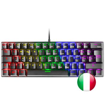 Mars Gaming  Mk60 Negro, Teclado  Mecánico Frgb, Switch Mecánico Azul, Idioma Italiano