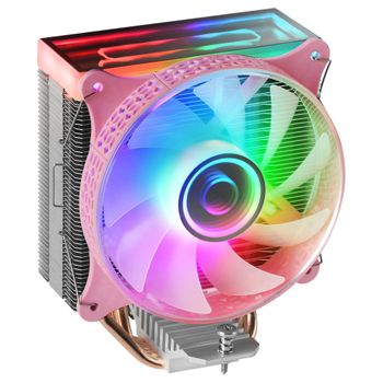 Mars Gaming Mcpu-vr Rosa, Disipador Cpu 180w, Doble Espejo Infinito Argb, 4 Heatpipes