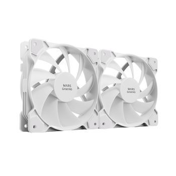 Mars Gaming Mf-prox2 Blanco, Kit 2 Ventiladores 120mm, Doble Conexión 3pin + 4pin