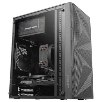 Caja Profesional Compacta Negra Mars Gaming Mc-1500 Rejilla Mesh Geométrica