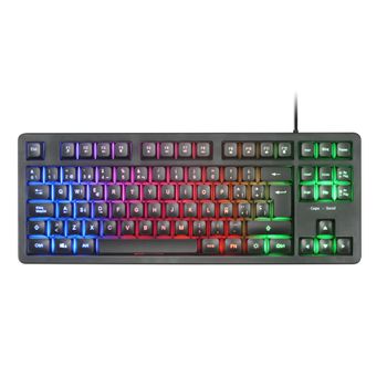 MARSGAMING MKXTKLBES, Teclado Mecánico Ultra-compacto TKL RGB,  Reposamuñecas, Switch OUTEMU SQ Azul, Idioma Español