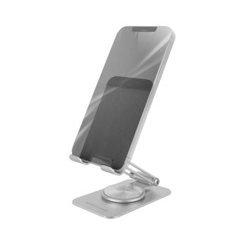 Mars Gaming Ma-rss, Soporte Plegable Smartphone, Aluminio, Rotación 360º, Gris Plateado