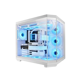 Mars Gaming Mc-3tcore, Semitorre Gaming Custom Atx, Triple Cristal Templado, Blanco