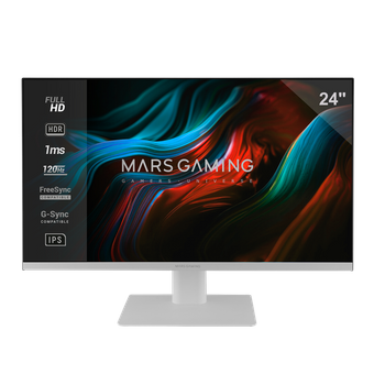 Mars Gaming Mv-24, Monitor 24” Fhd 120hz Hdr10 1ms, Altavoces Integrados, Blanco