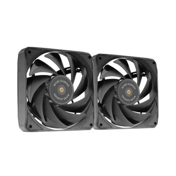 Mars Gaming Mf-nclx2, Kit 2 Ventiladores Fdb 120mm, Aspas Híbridas Pwm, Negro