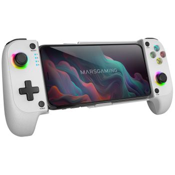 Mars Gaming Mgpx, Gamepad Bluetooth 5.0, Rgb Neon, Android E Ios, Usb-c, Blanco