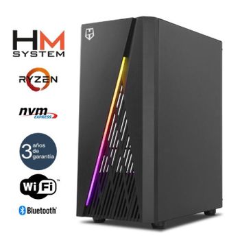 Hm System Ryzen Frost C1 Gaming - Torre Rgb - Amd Ryzen 5 4500 - 16gb Rgb (2 X 8gb Dual Channel)- 500gb M.2 Nvme - Gtx 1650 4gb