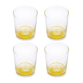 Set 4pc Vasos De Agua 0,33l Cristal Amarillo Rainbow