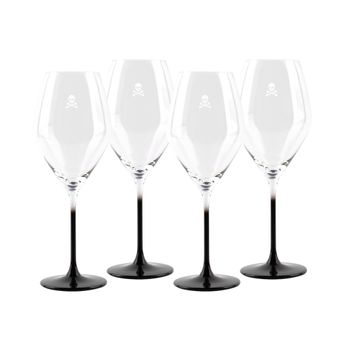 Set 4 Copas Vino Blanco 39 Cl Cristal Transparente Con Negro Scalpers Home