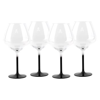 Set 4 Copas Gin 72 Cl Cristal Transparente Con Negro Scalpers Home