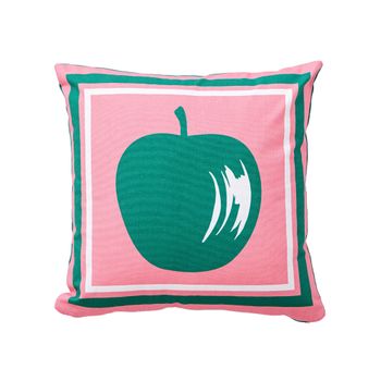 Cojin 40x40cm 144tc 100%algodon Rosa Con Manzana Verde Benetton Fruits Be