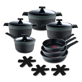 Batería De Cocina Masterpro Reeco Mp 12 Piezas Negro