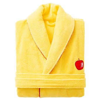 Albornoz L/xl 380gsm Algodon Amarillo Manzana Roja Fruits Benetton