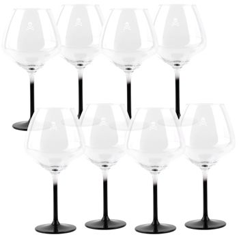 Set 8 Copas Gin 72 Cl Cristal Transparente Con Negro Scalpers Home