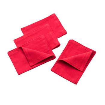 Set 4pzs Servilleta 40x40cm 100% Algodon 190gsm Rojos Benetton