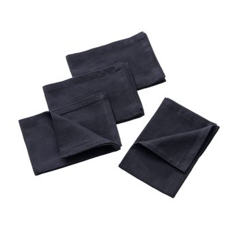 Set 4pzs Servilleta 40x40cm 100% Algodon 190gsm Negros Benetton