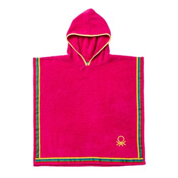 Albornoz Poncho De Niño 7-14 Años 380 Gsm 100% Algodón Rosa Benetton