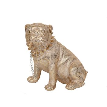 Figura Decorativa Romimex Dorado Resina Perro 28 X 26 X 19 Cm