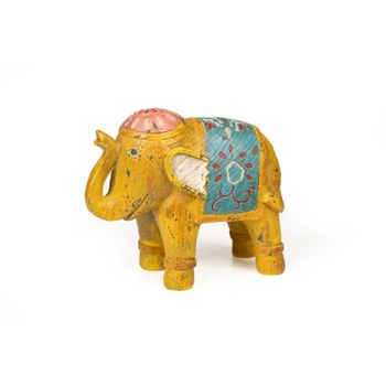 Figura Decorativa Romimex Multicolor Resina Elefante 22 X 18 X 10 Cm