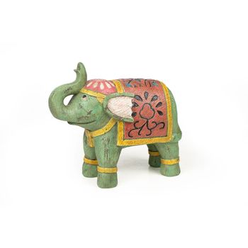 Figura Decorativa Romimex Multicolor Resina Elefante 11 X 23 X 25 Cm