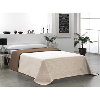 Valentia Home Colcha Bouti Reversible Rombo 105 Cm Beige Marrón