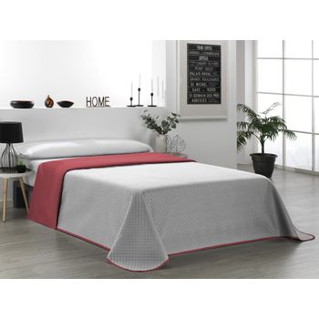 Valentia Home Colcha Bouti Reversible Rombo 105 Cm Gris Rojo