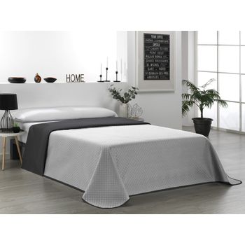 Valentia Home Colcha Bouti Reversible Rombo 105 Cm Gris Negro