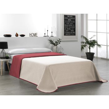 Valentia Home Colcha Bouti Reversible Rombo 135 Cm Beige Rojo