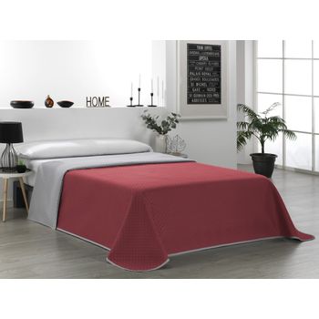 Valentia Home Colcha Bouti Reversible Rombo 135 Cm Rojo Gris