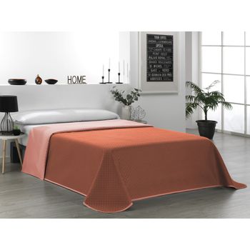 Valentia Home Colcha Bouti Reversible Rombo 135 Cm Teja Coral