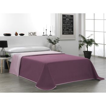 Valentia Home Colcha Bouti Reversible Rombo 180 Cm Berenjena Salmón