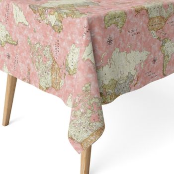 Valentia Home Mantel Resinado Atlas Rosa 240x140 Cm