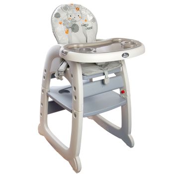 Toral Trona Bebe Evolutiva Anaís 2 En 1 – Trona Portatil Bebe Convertible En Mesa Y Silla Infantil, Gris, Con Arnés Seguro Y Bandejas Extraíbles, Ideal Para Comer Y Jugar – Trona Pupitre Bebe Cómoda