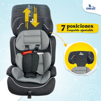 Sillas de Coche Isofix Grupo 1-2-3 kikkaboo Bronn - Grey