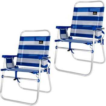 Silla De Playa Y Jardín Plegable Solenny Reclinable 5 Posiciones 67x63x114  Cm con Ofertas en Carrefour