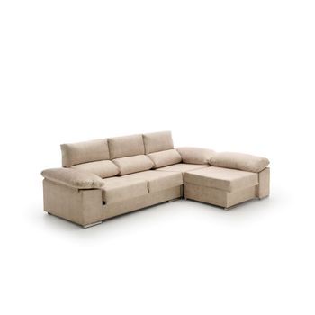 Sofa Chaise Longue Reversible Alta Gama Anna Beige