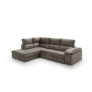 Sofa Cama Chaise Longue Fiorella Alta Gama Izquierda Tostado