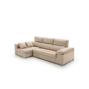 Sofa Chaise Longue Cama Con Arcón Giulia Izquierda Beige