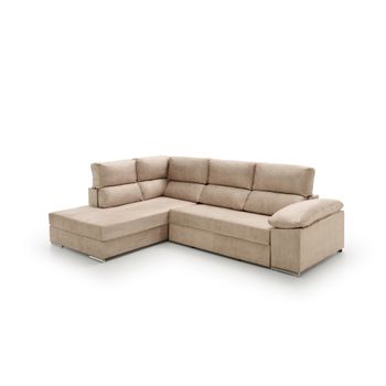 Sofa Cama Chaise Longue Fiorella Alta Gama Izquierda Beige