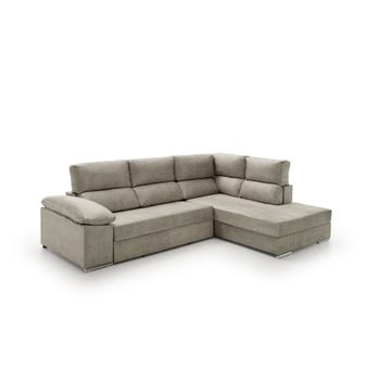 Sofa Cama Chaise Longue Fiorella Alta Gama Derecha Gris