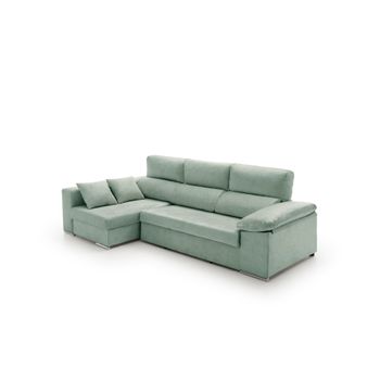 Sofa Chaise Longue Cama Con Arcón Giulia Izquierda Agua Marina