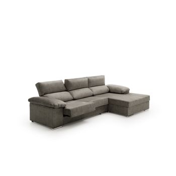 Sofa Chaise Longue Reclinable Y Deslizante Melissa Alta Gama Derecha Tostado