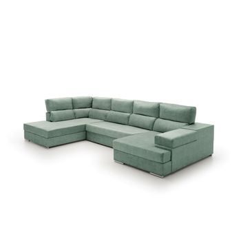 Sofa Gran Chaise Longue Cama Massima Diseño Y Alta Gama Izquierda Agua Marina